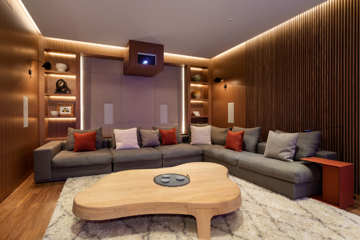This cozy media room was done by RenoMark member Schreyer Construction Ltd. from Whistler, BC. 