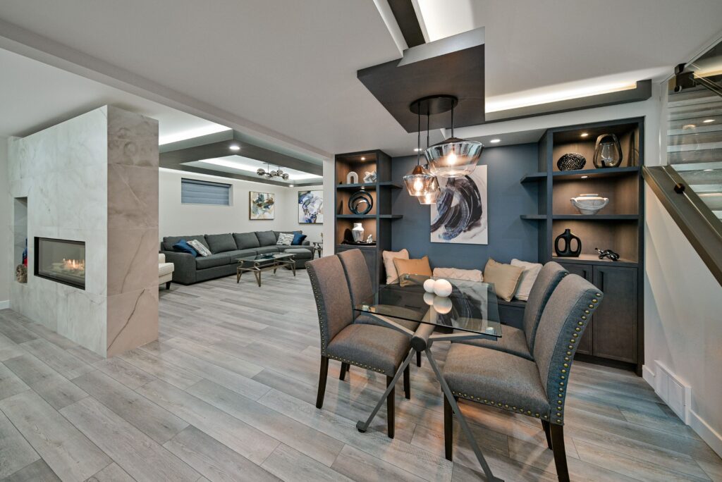 Lounge area with games table and relaxed seating.