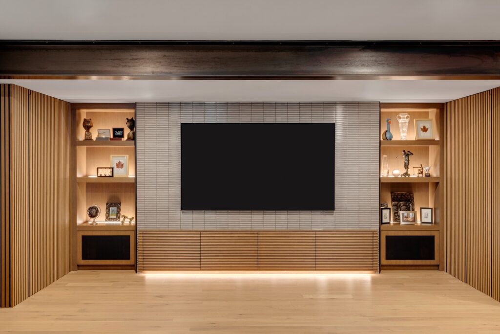 Multi-purpose basement ideal for entertaining and relaxation.