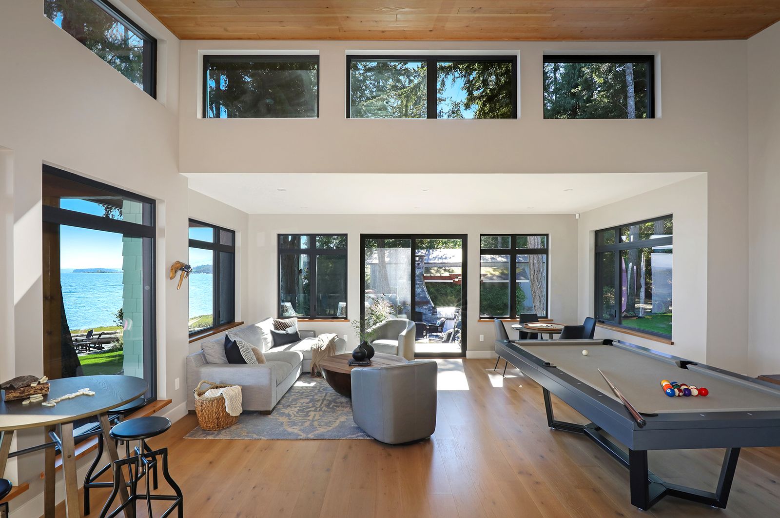Cozy seating area in games room emphasizing comfort and accessibility.