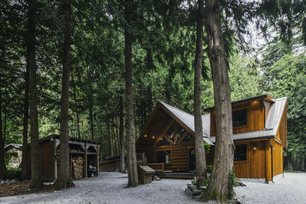 Renovated log cabin with new addition