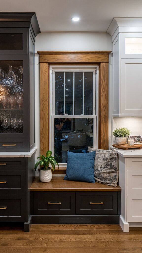 Small kitchen sitting bench blending style and comfor