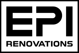 The image displays a black and white logo with the bold letters EPI above the word RENOVATIONS in uppercase.
